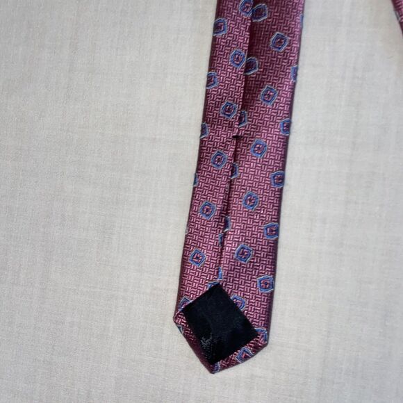 346 Brooks Brothers Dress Tie Men’s Size 57” Pink Geometric 100% Silk Formal - Picture 7 of 12